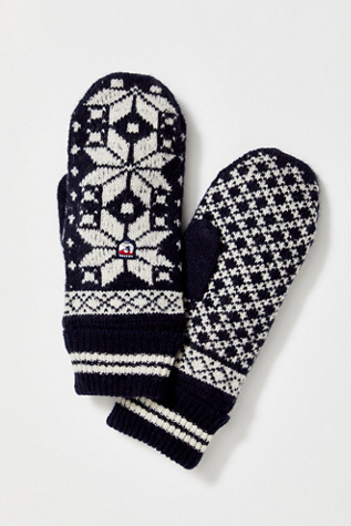 Hestra Isvik Mittens At Free People In Navy, Size: Small