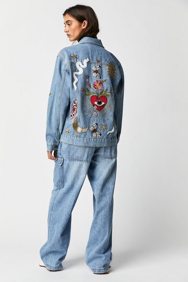 Denim and Bone Heart And Eye Denim Jacket #2