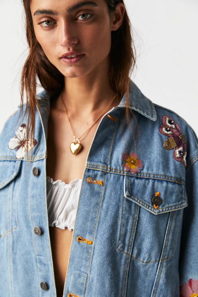 Denim and Bone Heart And Eye Denim Jacket #3