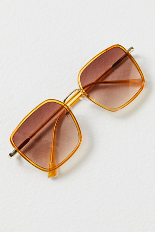 Beau Square Sunglasses at Free People in Amber