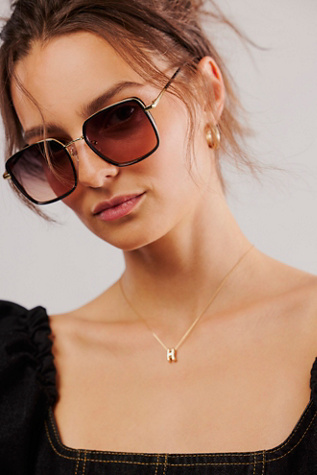 Beau Square Sunglasses at Free People in Blackberry