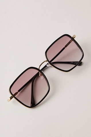 Beau Square Sunglasses at Free People in Black With Red