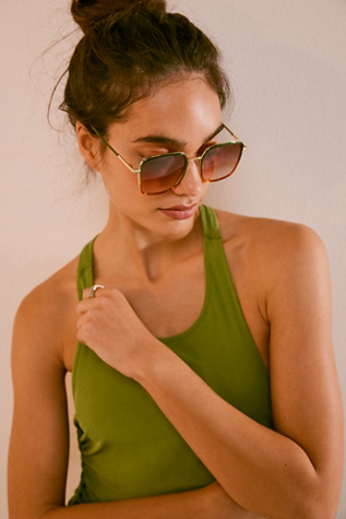 Beau Square Sunglasses at Free People in Tequila Sunrise