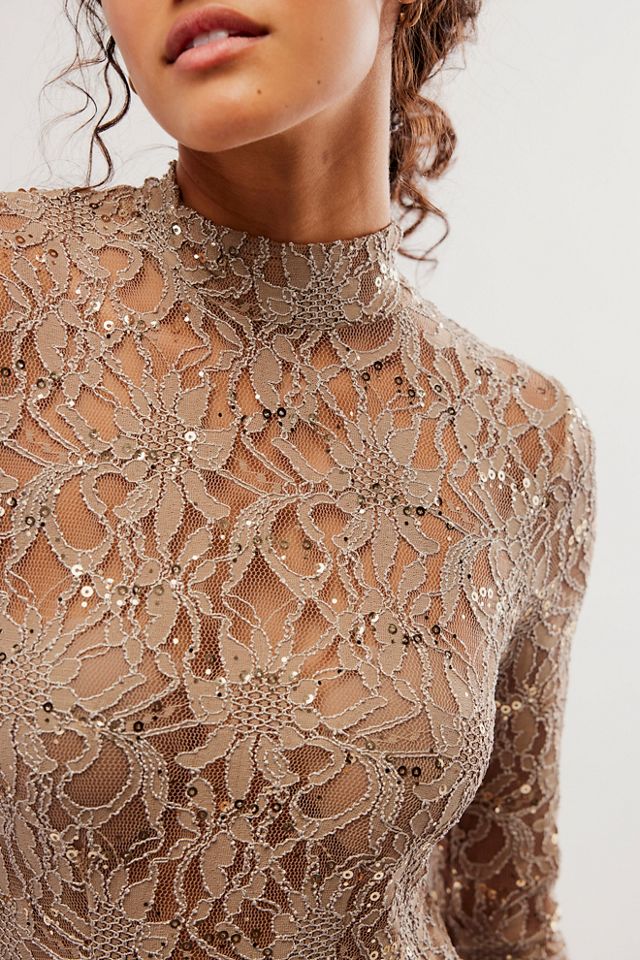 Champagne Eyes Mock Neck Bodysuit | Free People