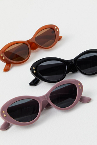 Star Studded Cat Eye Sunglasses at Free People in Black