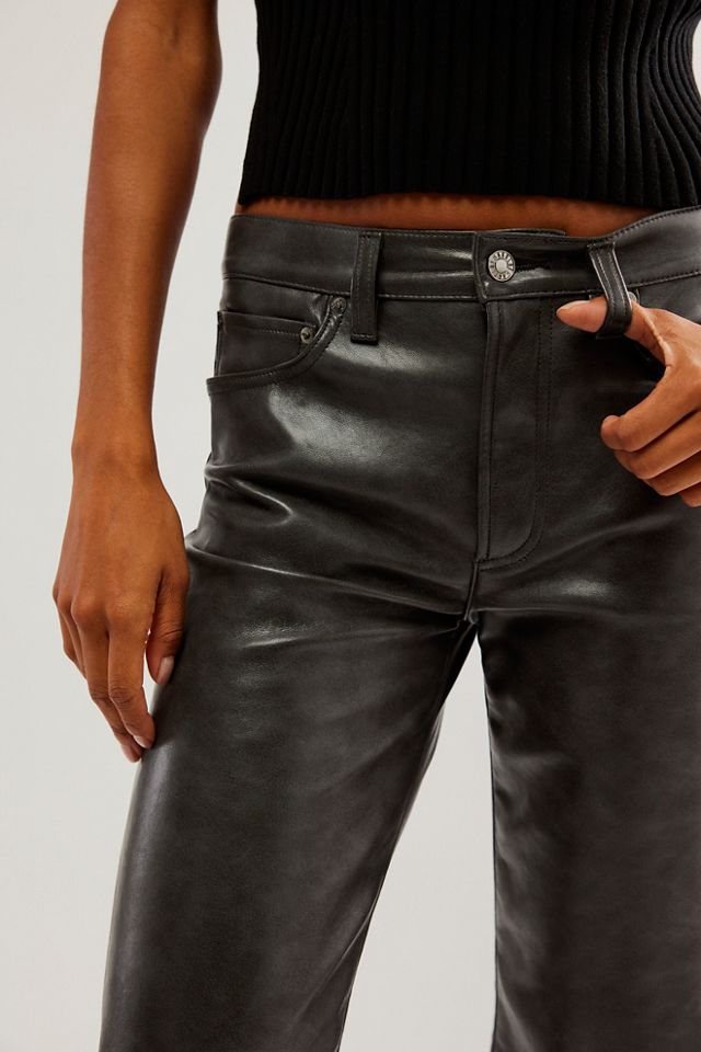 AGOLDE Sloane Leather Pants in Smoke