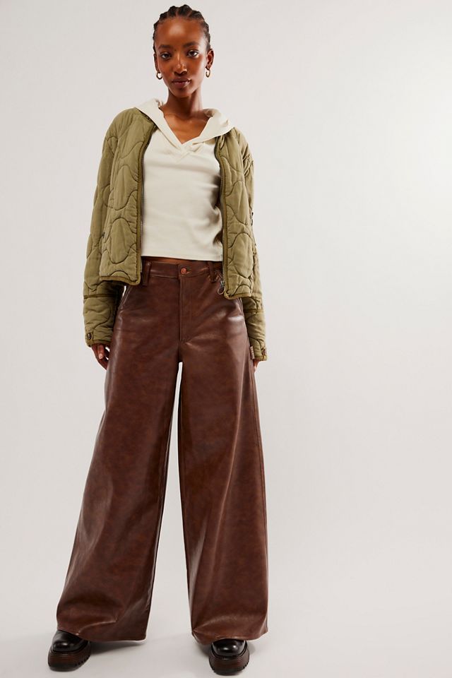 AGOLDE Dale Leather Trouser Pants Free People UK