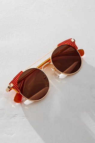 Lele Sadoughi Palma Aviators at Free People in Coral Stripe