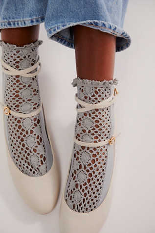 Rubies Crochet Socks at Free People in Light Grey