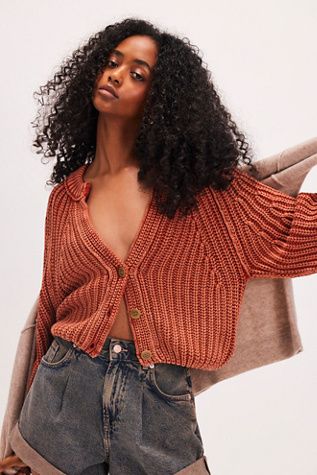 Sweet Nothing Cardi at Free People in Spiced Brandy, Size: Medium