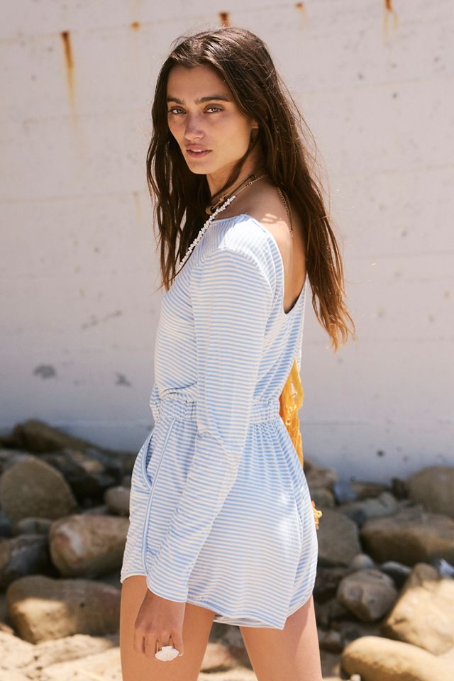 Yvette Striped Romper Free People