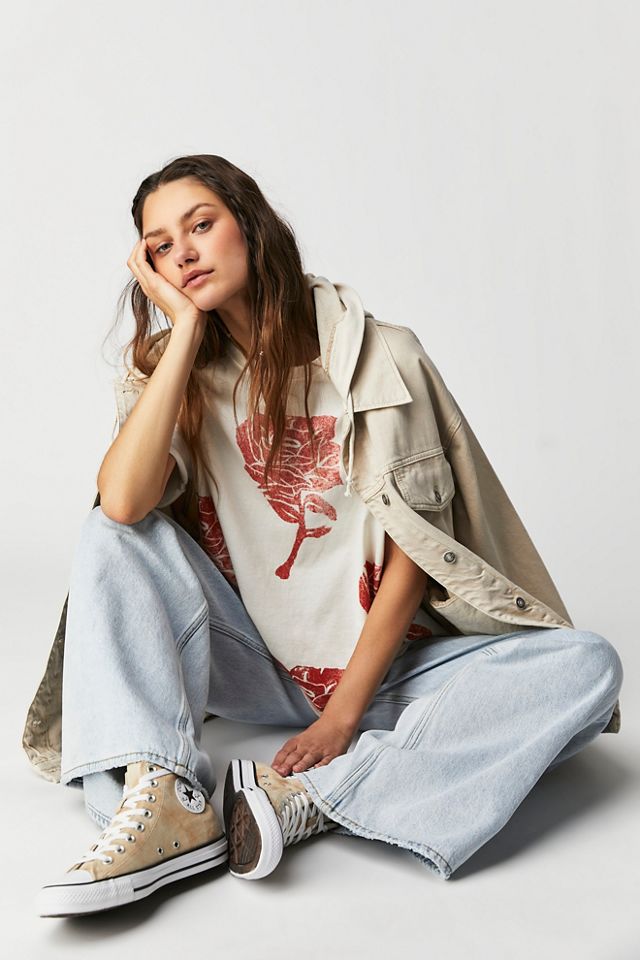 Free People - Painted Floral Tee