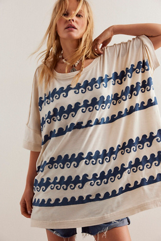 We The Free Chill Vibes Tee at Free People in Neutral Combo, Size: Small