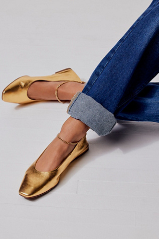 Prima Ballerina Flats by Vicenza at Free People in Gold, Size: US 10