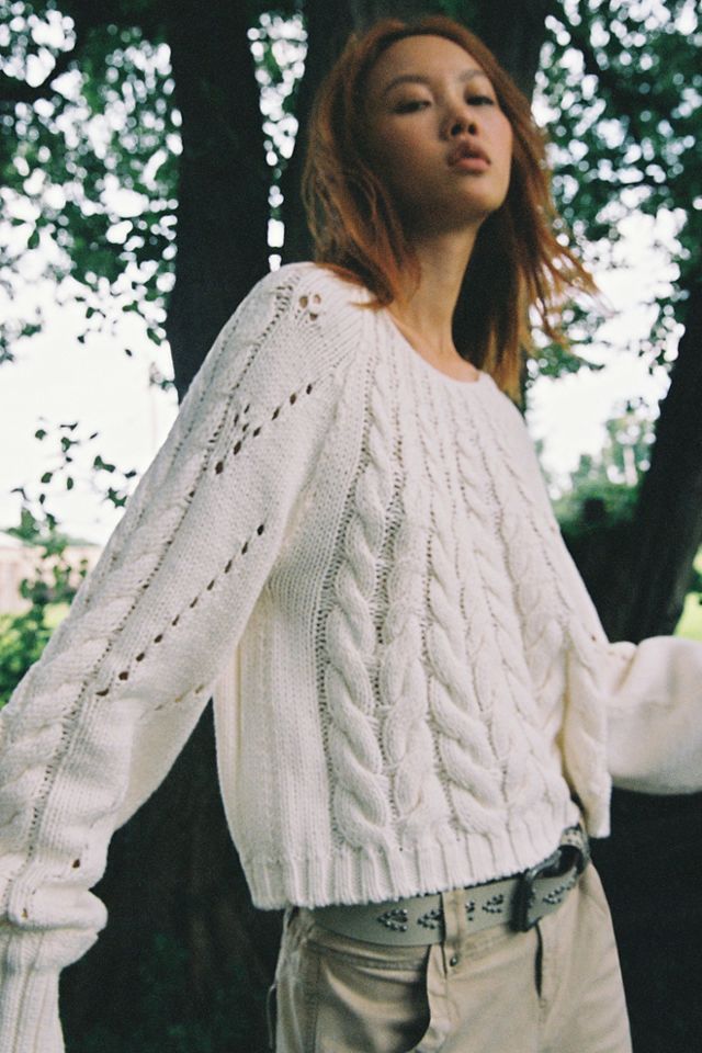 Free people outlet open knit sweater