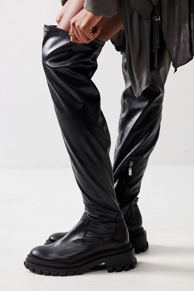 Raven Over the Knee Stretch Boots #1