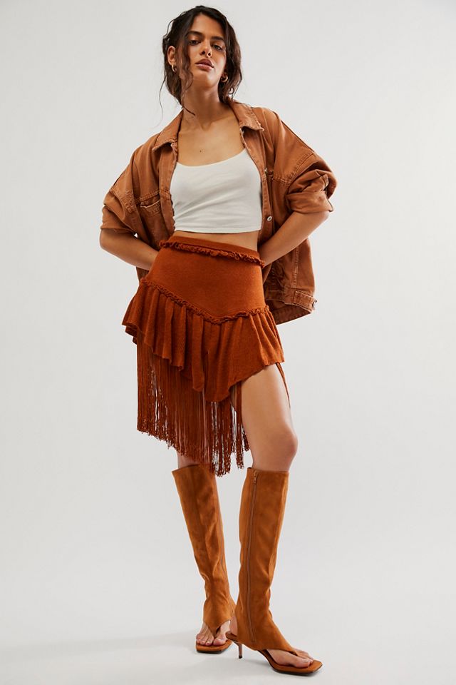 Understated Leather Cabaret Cowboy Knitted Skirt | Free People