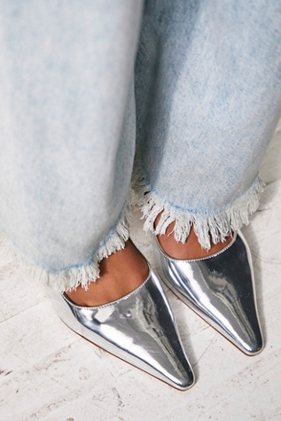 Bianca Sling Heels by Sam Edelman at Free People in Soft Silver, Size: US 8