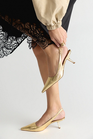 Женские туфли Sam Edelman Bianka Sling Heels, цвет: Янтарный золотой — фото 3