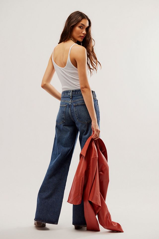 AGOLDE Clara Low Rise Baggy Flare Jeans Free People UK