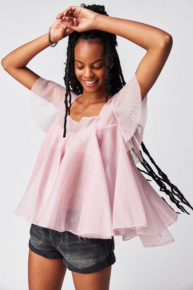 Pink sales organza top