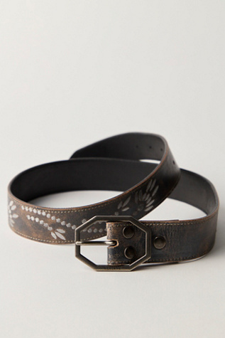 Cintura Donna Free People In Pelle Nera, Modello Sabina, Fibbia Argento, Taglia XS, Nuova