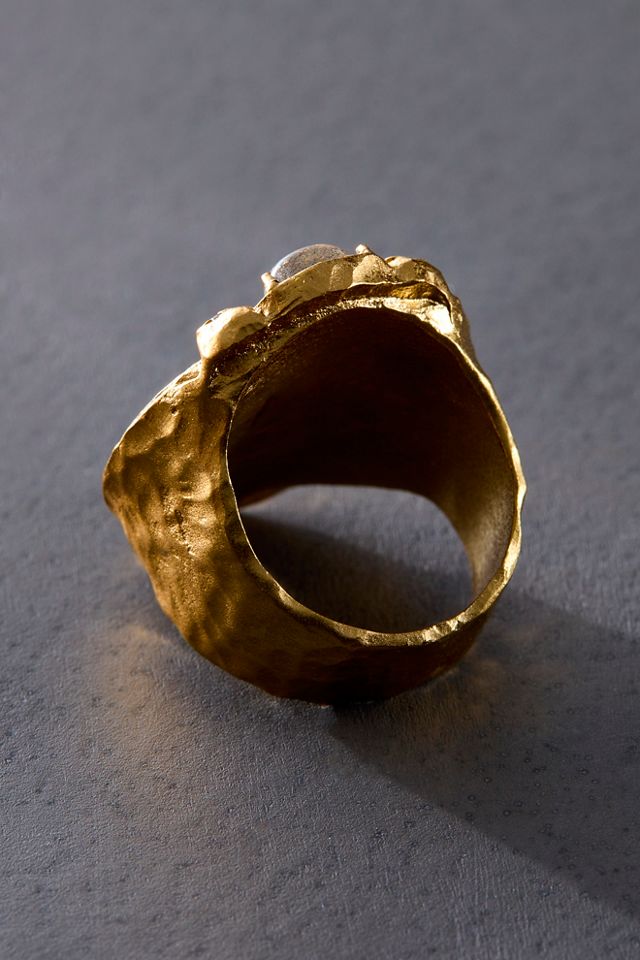 TAT2 Labradorite Coin Ring #1