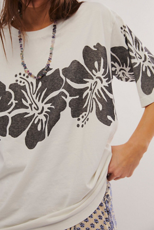 The Bureau Hibiscus Tee at Free People in Black And White Combo, Size: XL