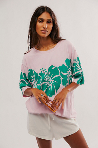 The Bureau Hibiscus Tee at Free People in Watermelon, Size: Medium