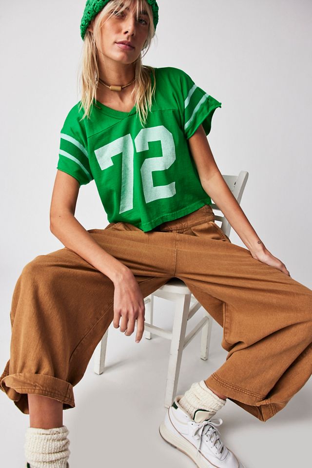 Free People The Bureau Football Tee in Green