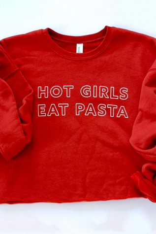Overseasoned Hot Girls Eat Pasta Cropped Crewneck