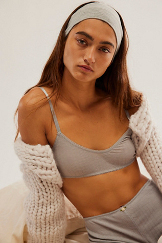 Pointelle Bralette by Intimately at Free People in Heather Grey, Size: Large