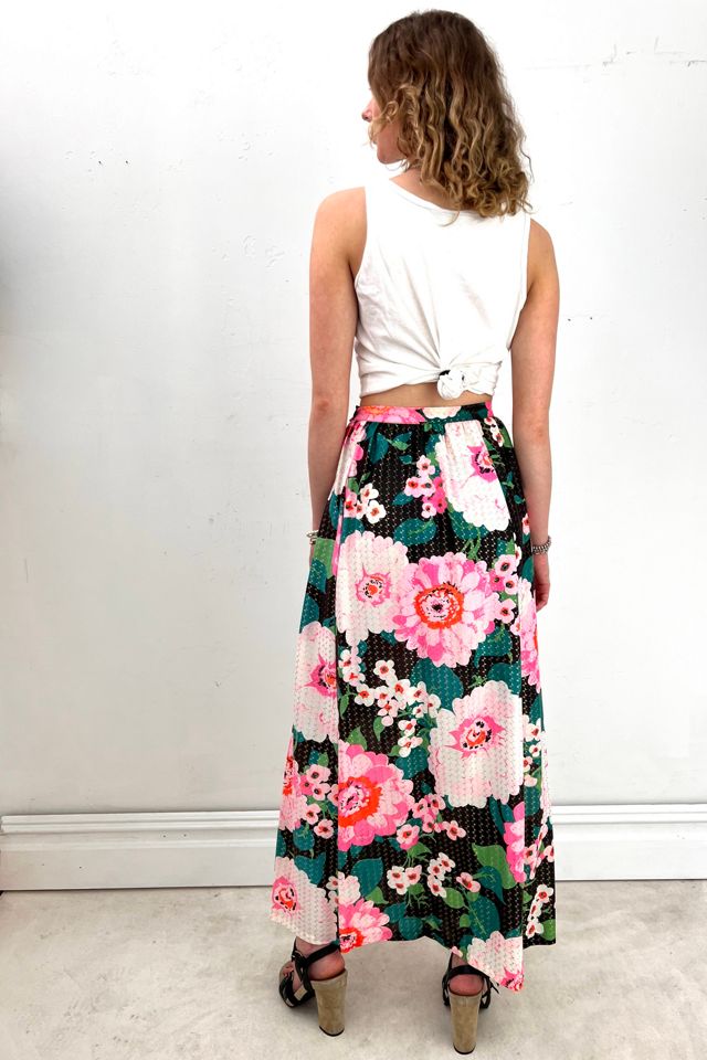Vintage Sparkle Flower Maxi Skirt Selected by Anna Corinna #1
