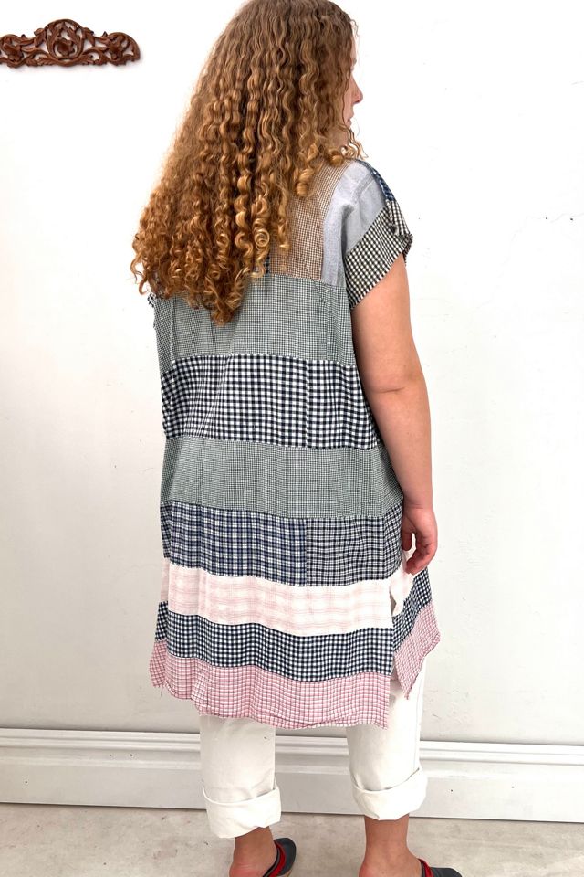 Anna Corinna Reworked Vintage Gingham Quilt Smock Dress #1