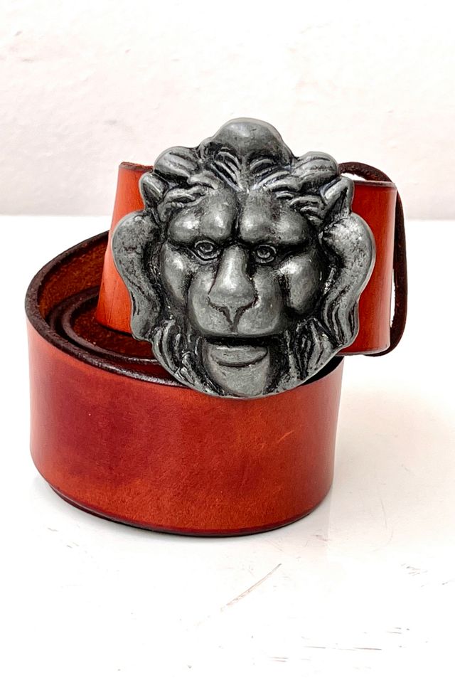 Leather Lion Head Belt
