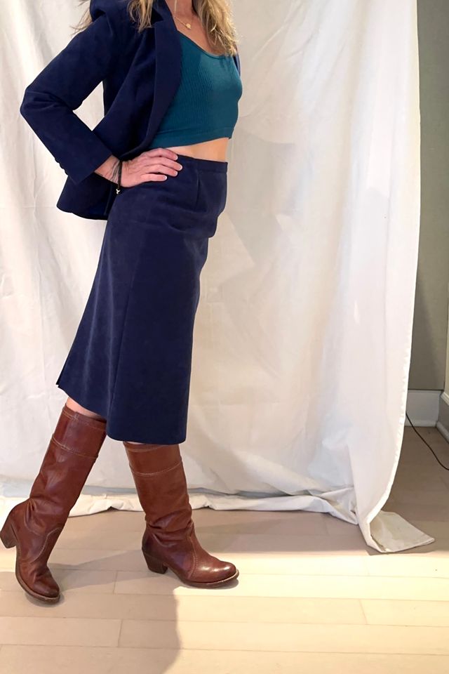 Vintage Navy Ultra Suede Suit Selected by KA.TL.AK #1