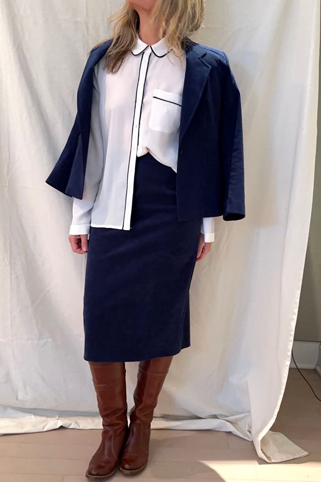 Vintage Navy Ultra Suede Suit Selected by KA.TL.AK #2