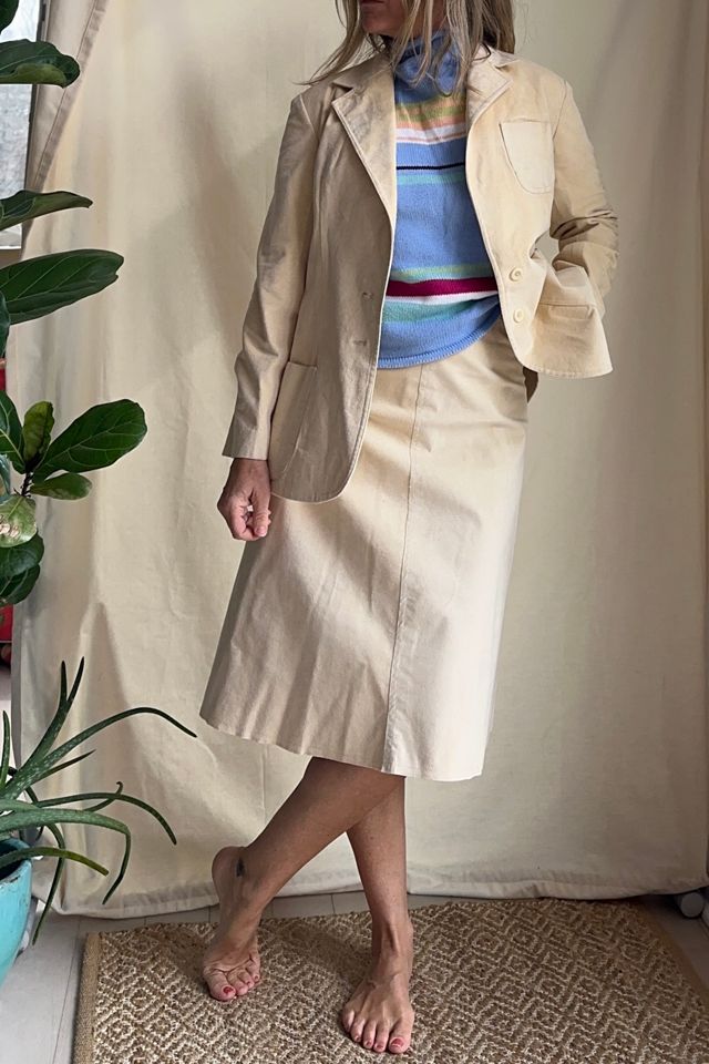 Vintage Handmade Crème Ultrasuede Skirt Suit Selected by KA.TL.AK #2