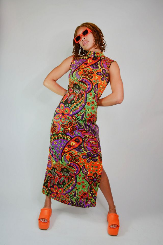 Vintage 1960s Groovy Maxi Dress Selected By Old Moon Vintage Free People