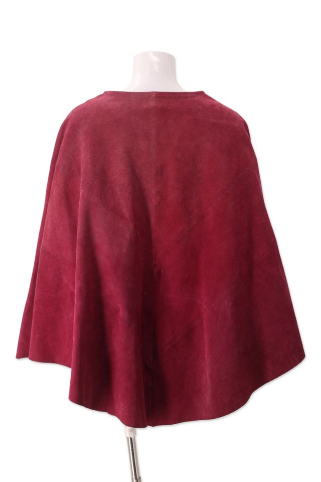 1960s Orchid Embroidered Suede Poncho Selected By Ritual Vintage #2