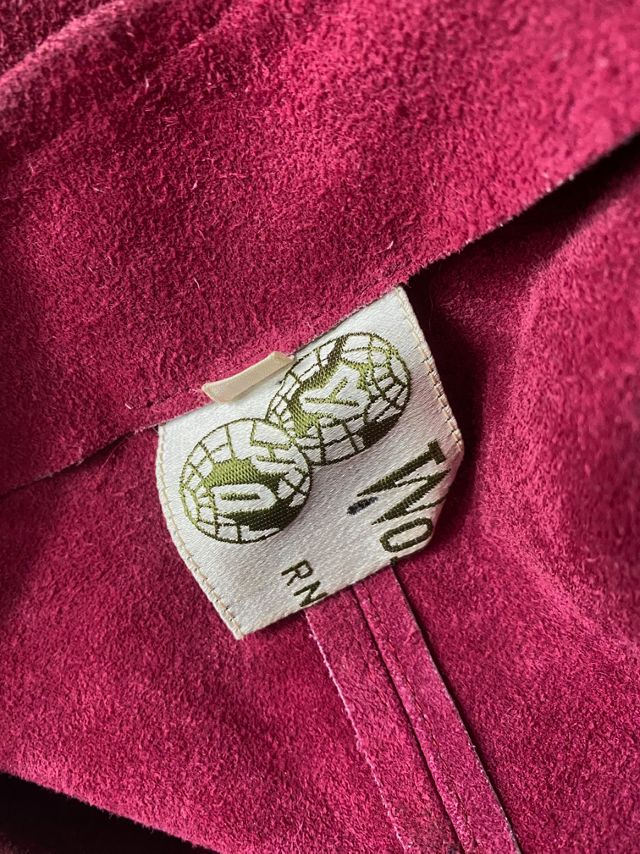 1960s Orchid Embroidered Suede Poncho Selected By Ritual Vintage #3