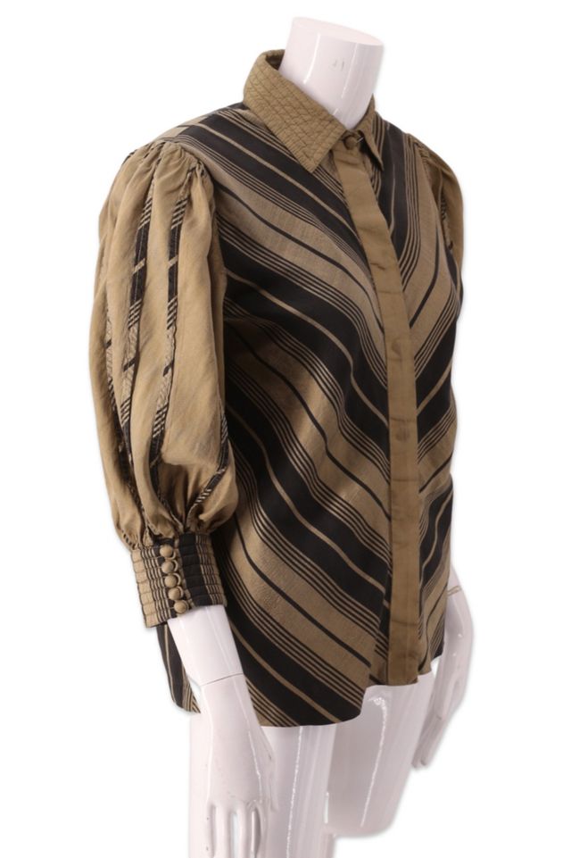 1980s Silk Puff Sleeve Blouse Selected By Ritual Vintage #1