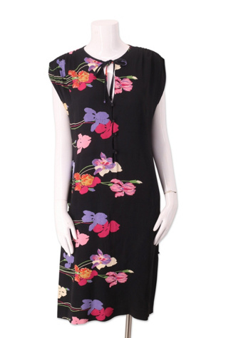 1970s Disco Floral Rayon Shift Dress Selected By Ritual Vintage