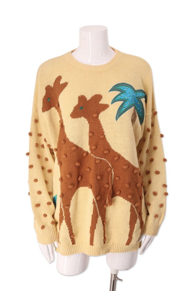 Giraffe print sweater best sale