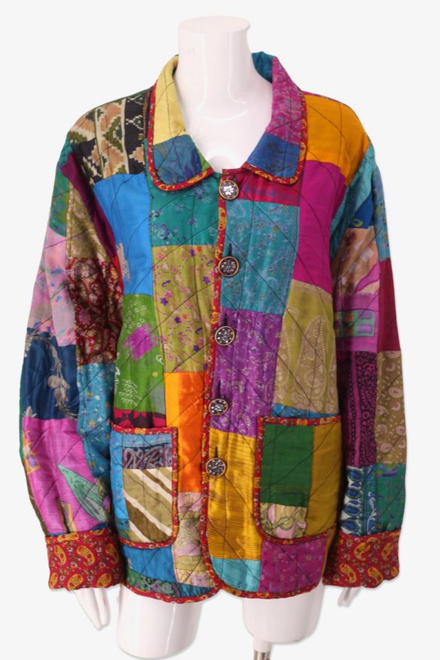 1990s Brightly Colored Silk Patchwork Jacket Selected By Ritual Vintage ...