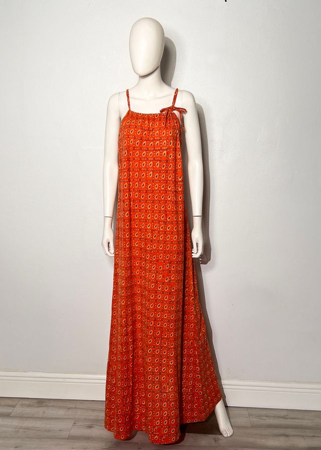 Vintage print outlet maxi dress