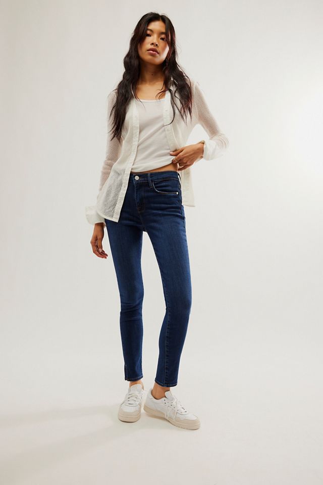 FREE PEOPLE We The Free - Double Dutch Pull-On Slit Skinny Jeans in  Tincture