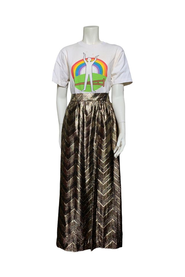Vintage 1970s Metallic Thread Maxi Skirt Selected by SharpLilTeeth #2