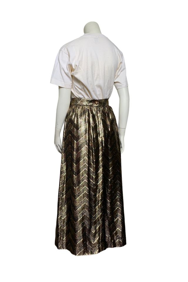 Vintage 1970s Metallic Thread Maxi Skirt Selected by SharpLilTeeth #3