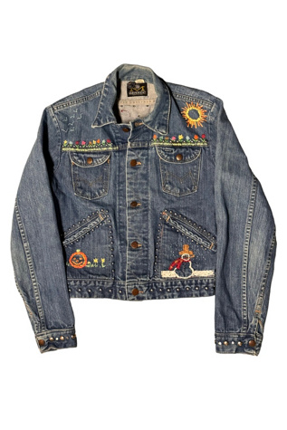 Vintage 1970's Four Seasons Embroidered Studded Denim Jacket